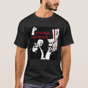 Trump ermordet Lineart, Blut in, Blut aus T-Shirt