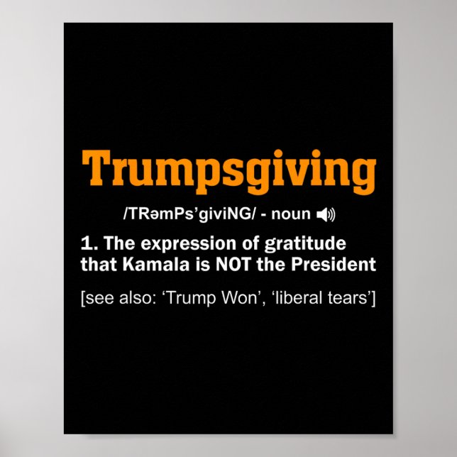 Trump-Erntedank Gewinner des Funny Turkey Day Poster (Vorne)