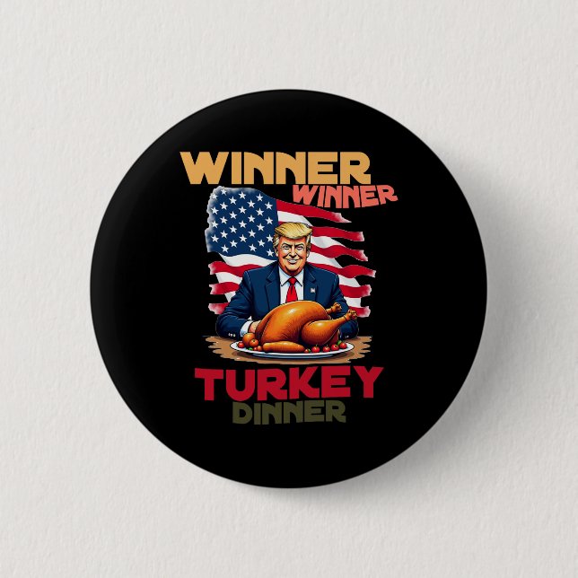 Trump Erntedank Gewinner Türkei Abendessen Coo Button (Vorderseite)