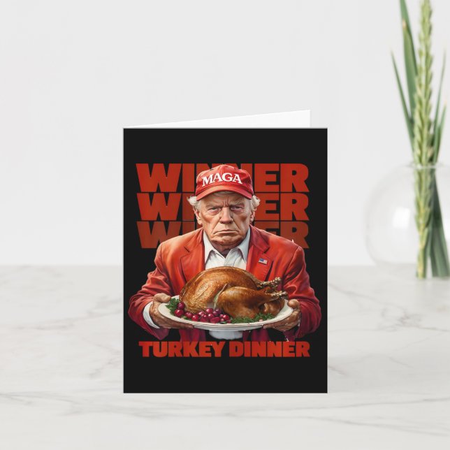 Trump Erntedank Gewinner Türkei Abendessen Tri Karte (Vorderseite)