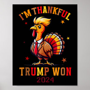 Trump Erntedank Ich bin dankbar Trump Won Poster