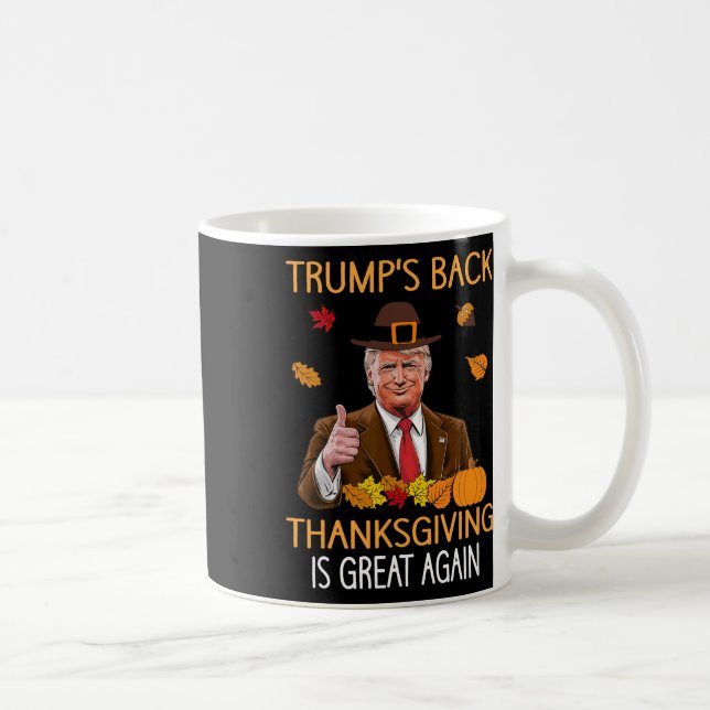 Trump-Erntedank Türkei Herbstfall Dankbarkeit Männ Kaffeetasse (Rechts)