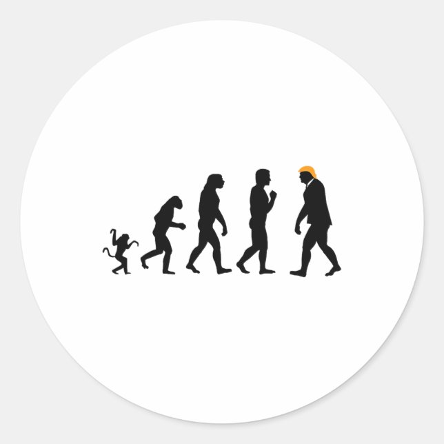 Trump Evolution Resist Funny Donald Trump Runder Aufkleber (Vorderseite)