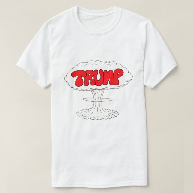 Trump Explosion Witziger Cartoon T-Shirt (Design vorne)