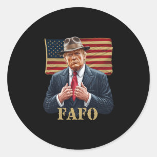 Trump Fafo F Around Find Out US-Flagge Vintage 1 Runder Aufkleber