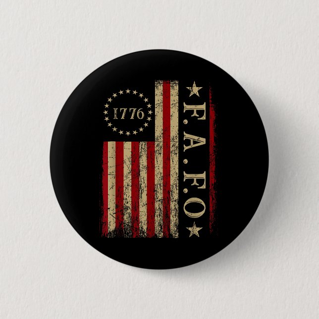 Trump Fafo F rund um die Retro-Fahne Button (Vorderseite)