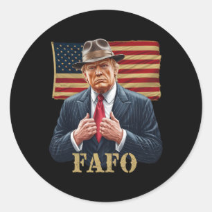 Trump Fafo F rund um die Vintage US-Flagge Runder Aufkleber