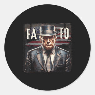 Trump Fafo F rund um unsere Fahne Vintag _3 Runder Aufkleber