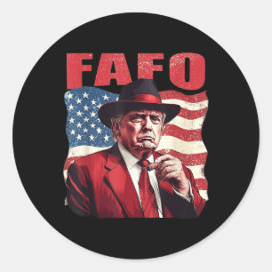 Trump Fafo Funny Fafo Trump Amerikanische Flagge Runder Aufkleber