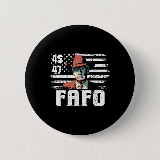 Trump Fafo US Flag Funny Trump 4. Juli Button (Vorderseite)