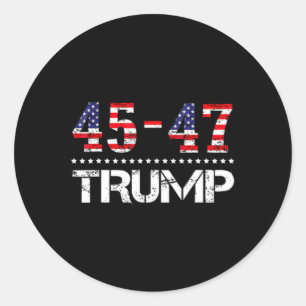 Trump-Fahne 2024 (auf dem Stapel): Amerika als Tru Runder Aufkleber