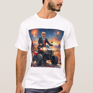 Trump fährt ATV im Monument Valley Fireworks USA T-Shirt
