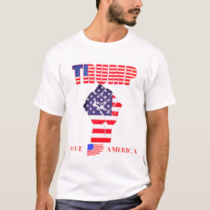 Trump Faust in Air America Zivil War White Red Blu T-Shirt