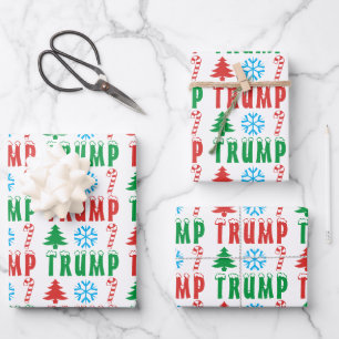 Trump feierliches Weihnachtsfest - Set des Wrappin Geschenkpapier Set