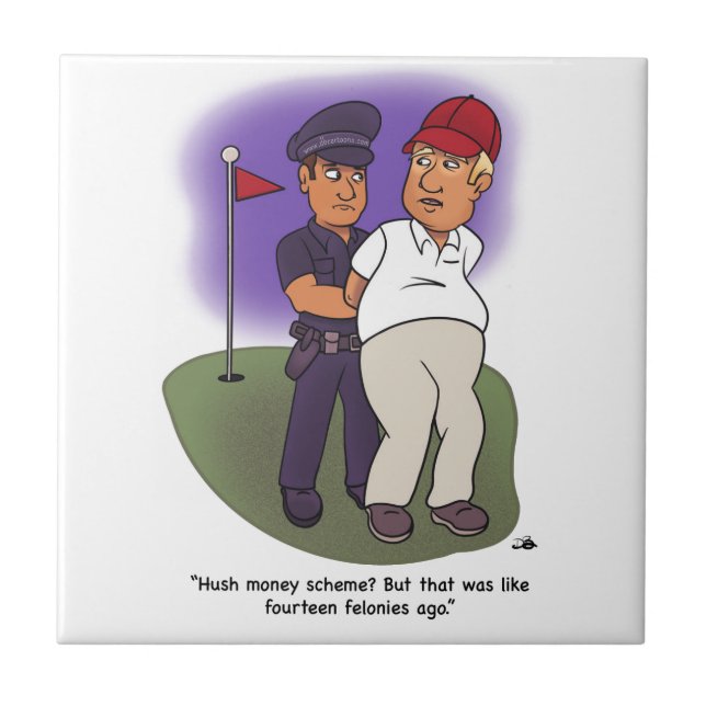 Trump Felonies Keramik Tile Fliese (Vorderseite)