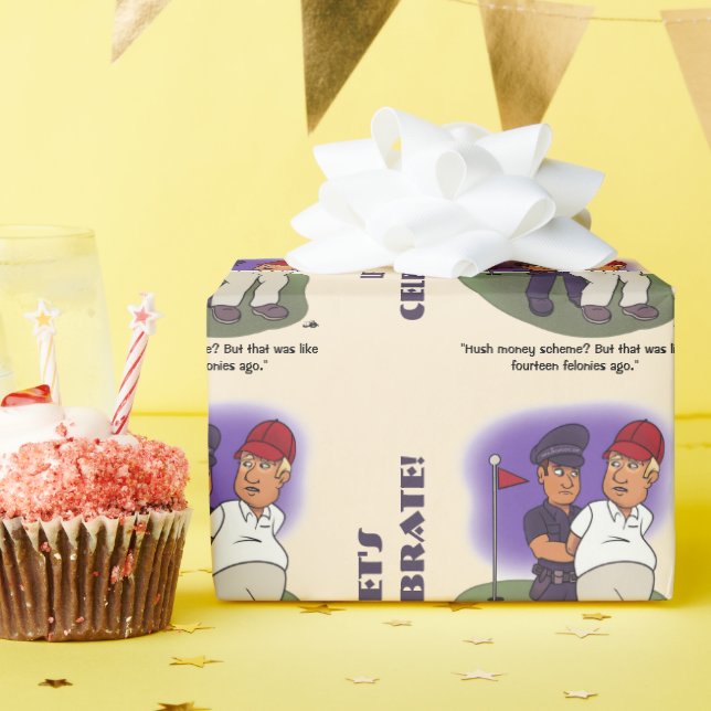 Trump Felonies Wrapping Paper Geschenkpapier (Geburtstagsparty)