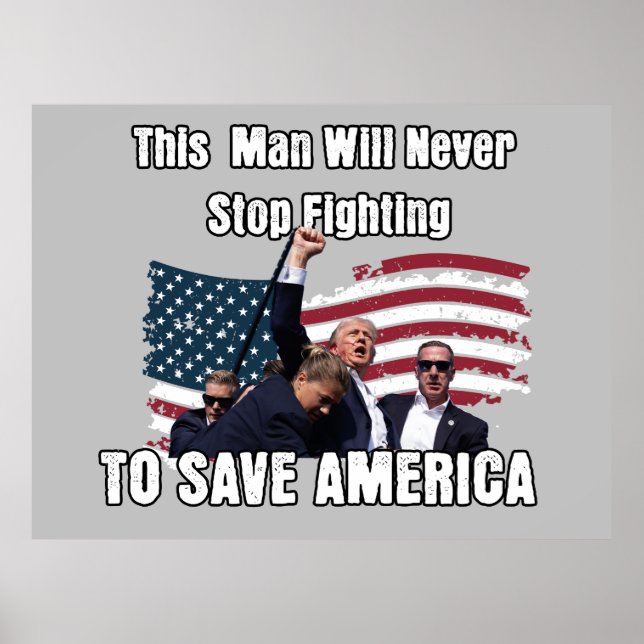 Trump Fight Yard Sign Poster (Vorne)