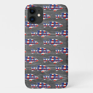 TRUMP Fish Flags on Wood Case-Mate iPhone Hülle