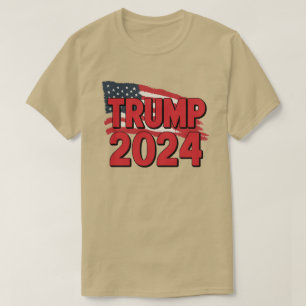Trump Flag 2024 Trump 2024 T - Shirt American Flag