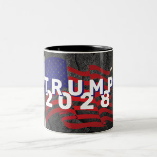 Trump Flag 2028 und Bald Eagle Zweifarbige Tasse