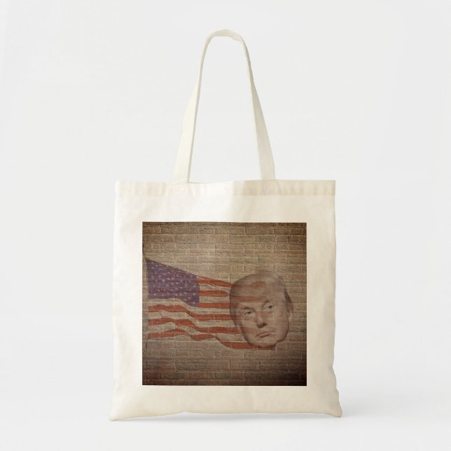 Trump Flag Brick Wall Design Tasche (Vorne)
