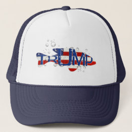 Trump Flag Fisch in Blasen Truckerkappe