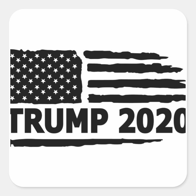 Trump-Flagge 2020 Quadratischer Aufkleber (Vorderseite)
