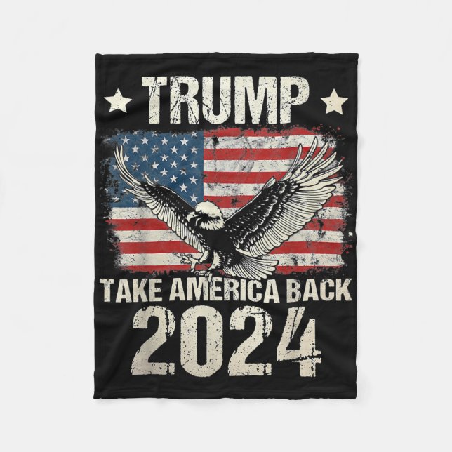 Trump-Flagge von 2024 nimmt Amerika zurück - Fraue Fleecedecke (Vorderseite)