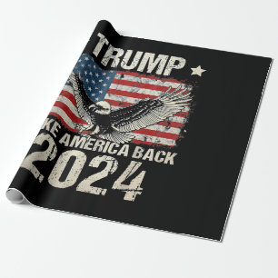 Trump-Flagge von 2024 nimmt Amerika zurück - Fraue Geschenkpapier