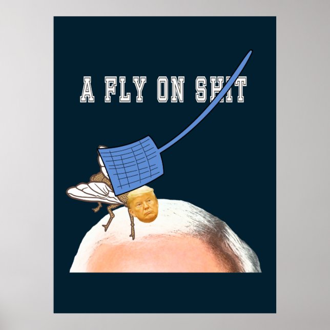 Trump Fly on Pence Head mit Flyswatter, ZFJ Poster (Vorne)