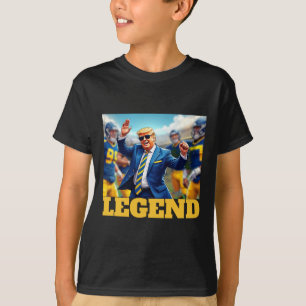 Trump Footbyll tanzende Kollegium blau und gelb T-Shirt