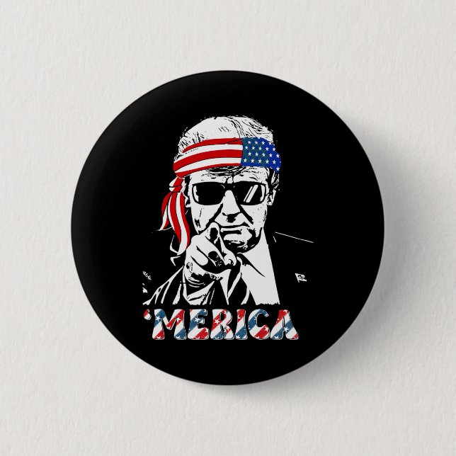 Trump freut sich über den 4. Juli Trumps amerikani Button (Vorderseite)