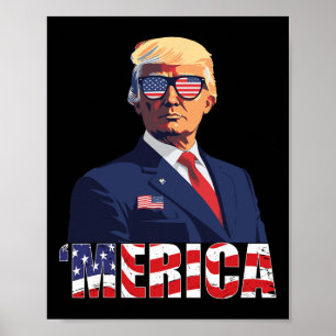 Trump freut sich über den 4. Juli Trumps amerikani Poster