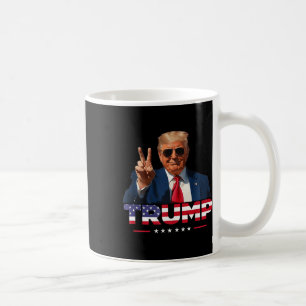 Trump - Friedenszeichen Hand USA Flagge Trump 2024 Kaffeetasse