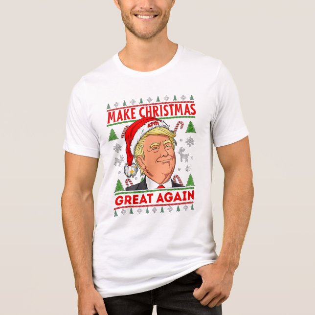Trump frohe Weihnachten Tri-Blend Shirt (Vorderseite)