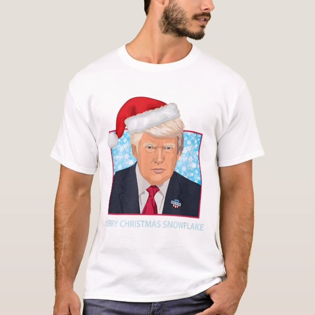 Trump frohe Weihnachtsschneeflocke T-Shirt (Vorderseite)