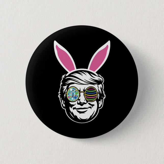 Trump Fröhlicher Osterhase Ei Jagd Frühling Lustig Button (Vorderseite)