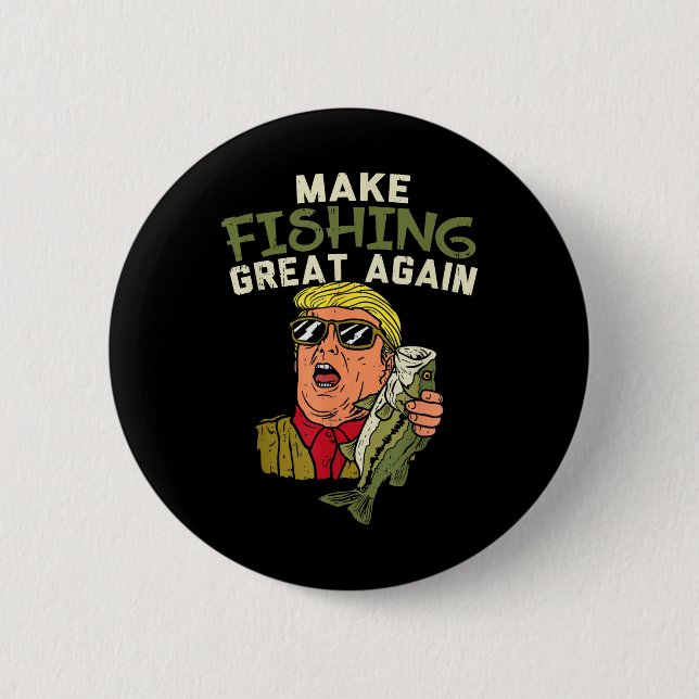 Trump Funny Fisherman Angler G Button (Vorderseite)