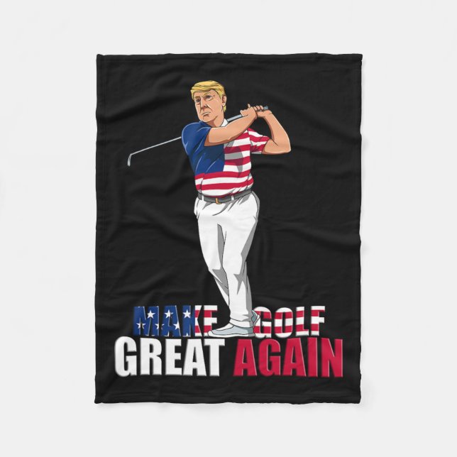 Trump - Funny Golf Geschenk Fleecedecke (Vorderseite)