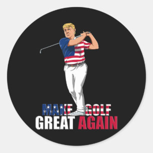 Trump - Funny Golf Geschenk Runder Aufkleber