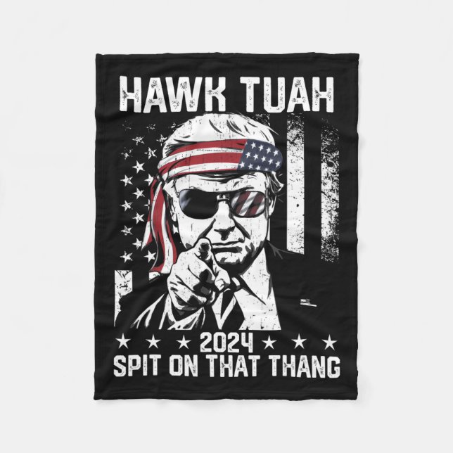 Trump Funny Hawk tush mit dieser Sache Fleecedecke (Vorderseite)