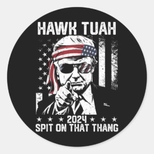 Trump Funny Hawk tush mit dieser Sache Runder Aufkleber
