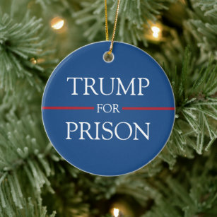 Trump für das Gefängnis Rot Weiß und Blau des Präs Keramik Ornament
