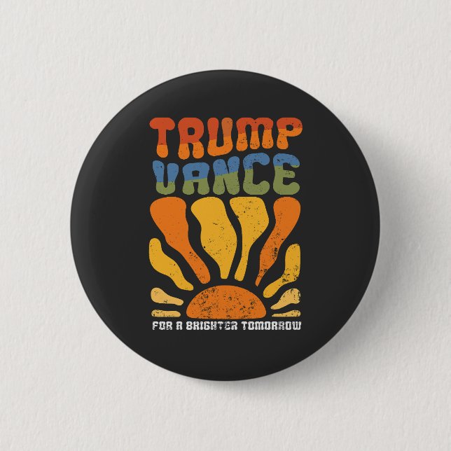 Trump für einen glänzenden Nachwuchs: Retro Boho Button (Vorderseite)