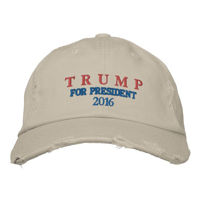 TRUMP FÜR PRÄSIDENT 2016: DISTRESSED RETRO CAP BESTICKTE BASEBALLKAPPE (Vorderseite)