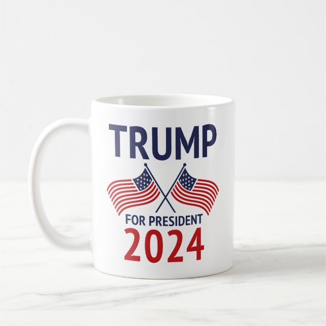 Trump für Präsident 2024 Kaffeetasse (Links)