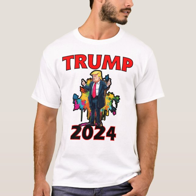 Trump für Präsident 2024, Make America Great v1 T-Shirt (Vorderseite)