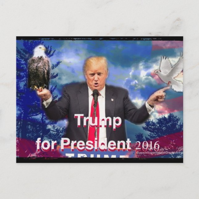 Trump für Präsident Eagle & Dove Postkarte (Vorderseite)