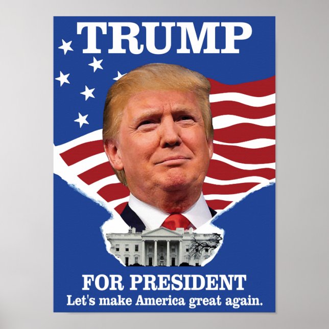 Trump für Präsident Ronald Reagan Poster (Vorne)