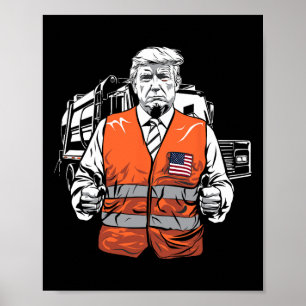 Trump Garbage Truck Vest Poster